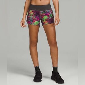 Lululemon Speed Up Mid-Rise Lined Short - Vivid Floral Tone Multi